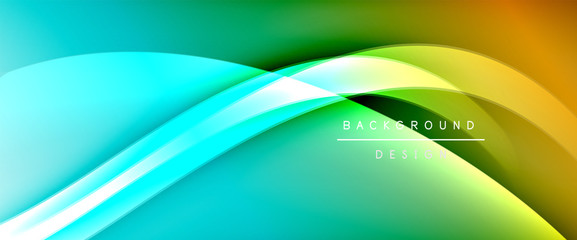 Dynamic trendy fluid color gradient abstract background with flowing wave lines. Vector Illustration