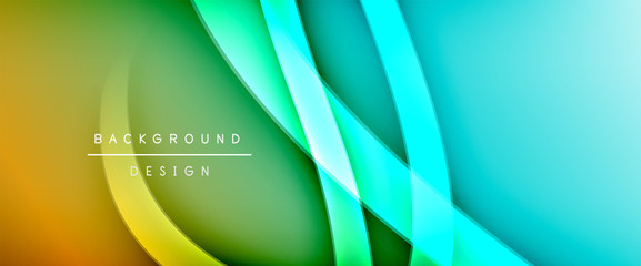 Dynamic trendy fluid color gradient abstract background with flowing wave lines. Vector Illustration