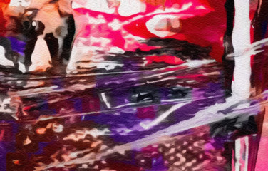 Obraz premium Original abstract painting at canvas. Mixed media pattern. Hand drawn art background.