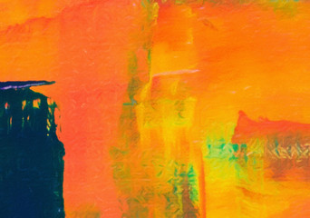 Original abstract painting at canvas. Mixed media pattern. Hand drawn art background.