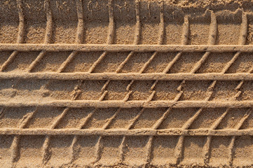 Tire print on the sand