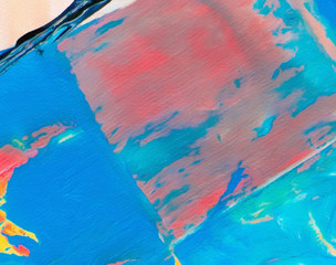 Macro detailed splashes and strokes of oil brush on paper. Simple colorful bright pattern. Old vintage rough texture. HQ design pattern. Shape close up painting.