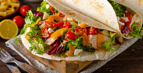 Tortilla chicken with french fries