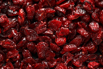 Tasty Dried cranberries, fruit. background. healthy food.