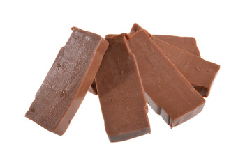 chocolate cheese isolated on white background