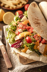 Tortilla chicken with french fries
