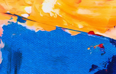 Weathered abstract grunge texture. Background with paint strokes and splashes. Pattern with dirty and blots elements. Retro oil style. Simple closeup template for graphic design