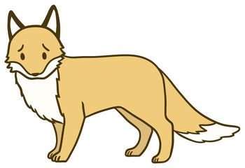シンプルな狐のイラスト_困り顔