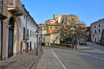 Fototapeta premium Tora and Piccilli, Italy, 01/24/2020. Panoramic view of the village