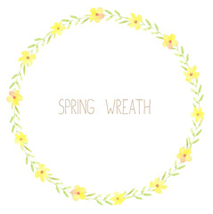 Watercolor Yellow Flowers Wreath