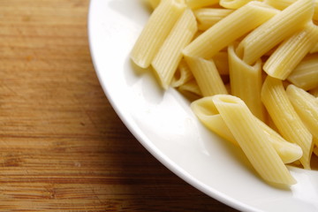 Pasta at a white bone china plate