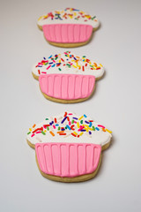 Cookies decorated as cupcakes
