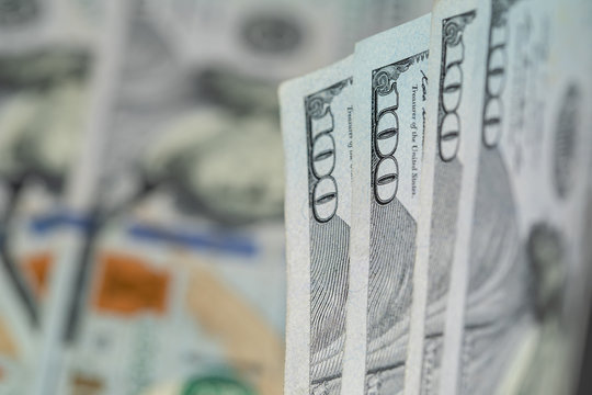 American Dollars Cash Money background. United States 100 dollar bills. One hundred American dollars. United States currency.