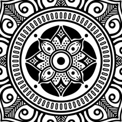 Mandala decorative ornament. Can be used for greeting card, phone case print, etc. Hand drawn background