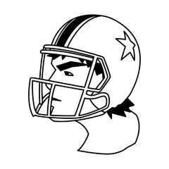 head of man with helmet, american football