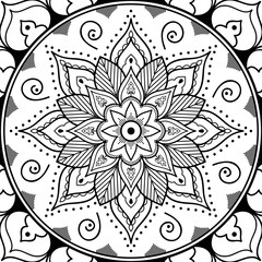 Mandala decorative ornament. Can be used for greeting card, phone case print, etc. Hand drawn background
