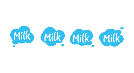 Milk symbol set. Dairy organic logo. Food and drink sign elements.