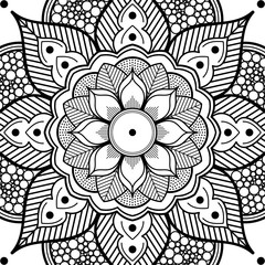 Mandala decorative ornament. Can be used for greeting card, phone case print, etc. Hand drawn background