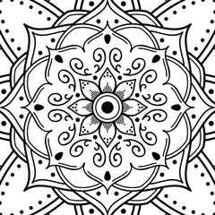Mandala decorative ornament. Can be used for greeting card, phone case print, etc. Hand drawn background