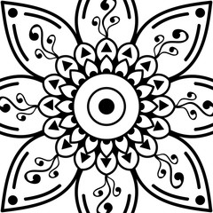 Mandala decorative ornament. Can be used for greeting card, phone case print, etc. Hand drawn background
