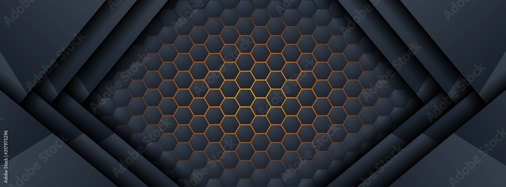 Aufkleber abstract hexagon background with geometric shape