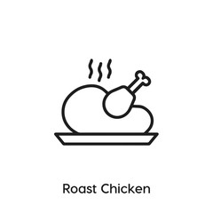 roast chicken icon vector. roast chicken symbol sign