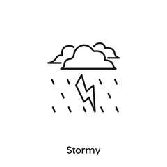 stormy icon vector. stormy symbol sign