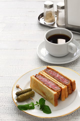 homemade beef katsu sandwich, japanese food