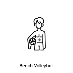 beach volleyball icon vector. volleyball symbol sign