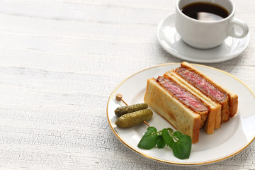 homemade beef katsu sandwich, japanese food
