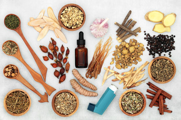 Health food & medicine to treat asthma and respiratory diseases with Chinese herbal medicine,...