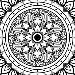 Mandala decorative ornament. Can be used for greeting card, phone case print, etc. Hand drawn background