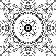 Mandala decorative ornament. Can be used for greeting card, phone case print, etc. Hand drawn background