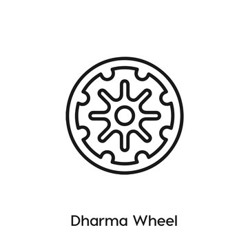 dharma wheel icon vector. dharma wheel icon vector symbol illustration. Modern simple vector icon for your design. dharma wheel icon vector.	