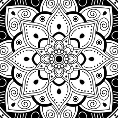 Mandala decorative ornament. Can be used for greeting card, phone case print, etc. Hand drawn background