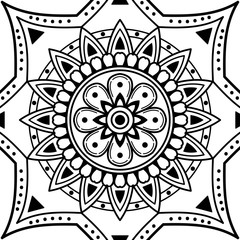 Mandala decorative ornament. Can be used for greeting card, phone case print, etc. Hand drawn background