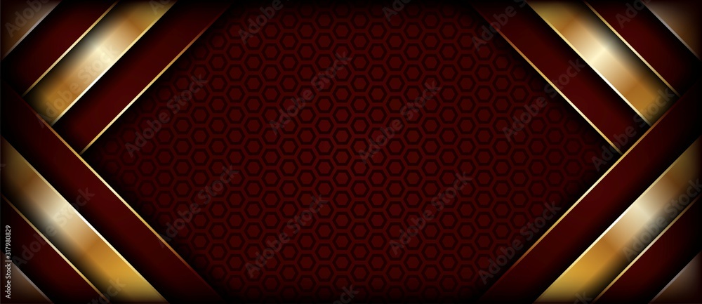 Aufkleber dark abstract background with red overlap layers