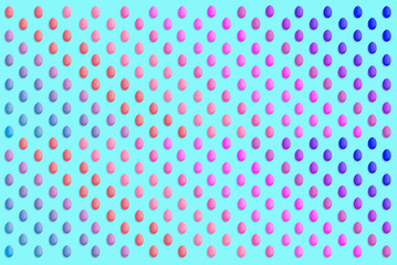 Colorful Easter eggs on blue background.