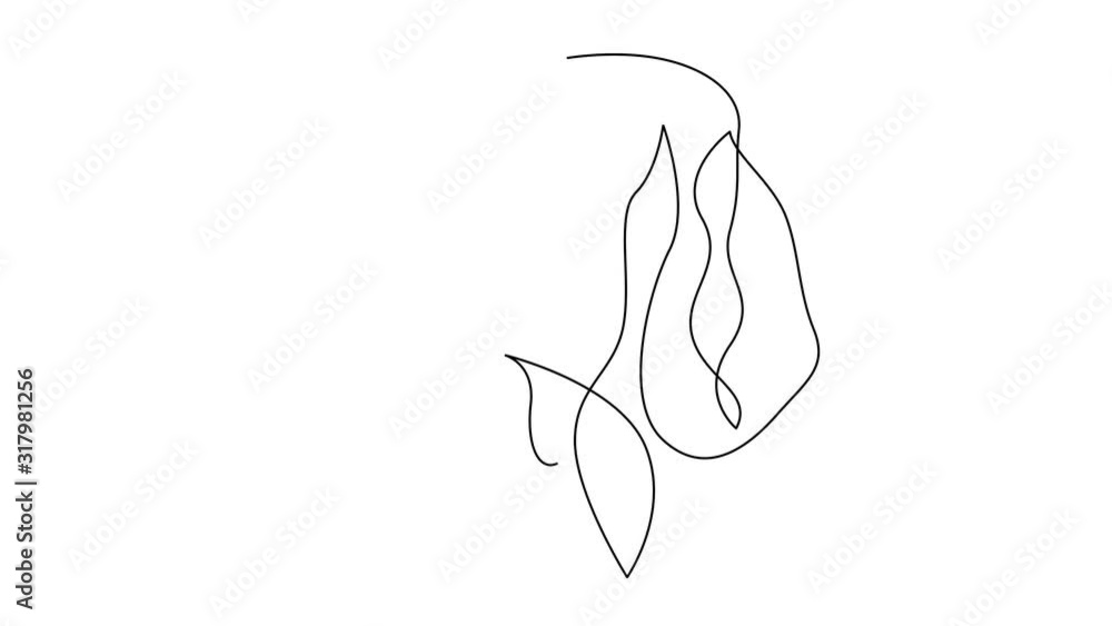 Poster self drawing simple animation of single continuous one line drawing irish setter. dog head drawing b
