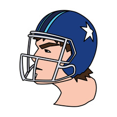 Obraz premium head of man with helmet, american football