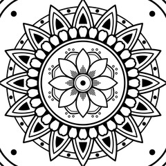 Mandala decorative ornament. Can be used for greeting card, phone case print, etc. Hand drawn background