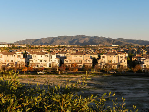 Houses and the mountain, Chula Vista, California, USA