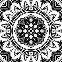 Mandala decorative ornament. Can be used for greeting card, phone case print, etc. Hand drawn background