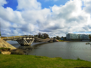 Famous La barra bridge, punta del este, uruguay