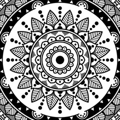 Mandala decorative ornament. Can be used for greeting card, phone case print, etc. Hand drawn background
