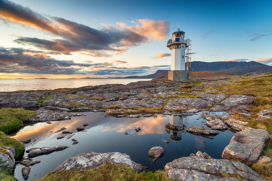 Sunset over Rhue Lighthouse