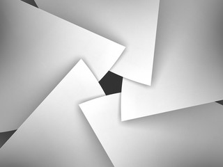 Abstract black and white paper artwork. 3d rendering - illustration.