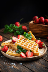 Homemade sweet waffle