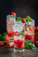 Mojito cocktail with strawberry