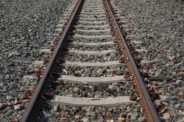 Fototapeta premium Railway tracks made of steel